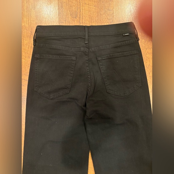 Mother The Twister Sneak Pitch Black Jeans Womens 29 Denim Wide Leg Stretch - Picture 8 of 10